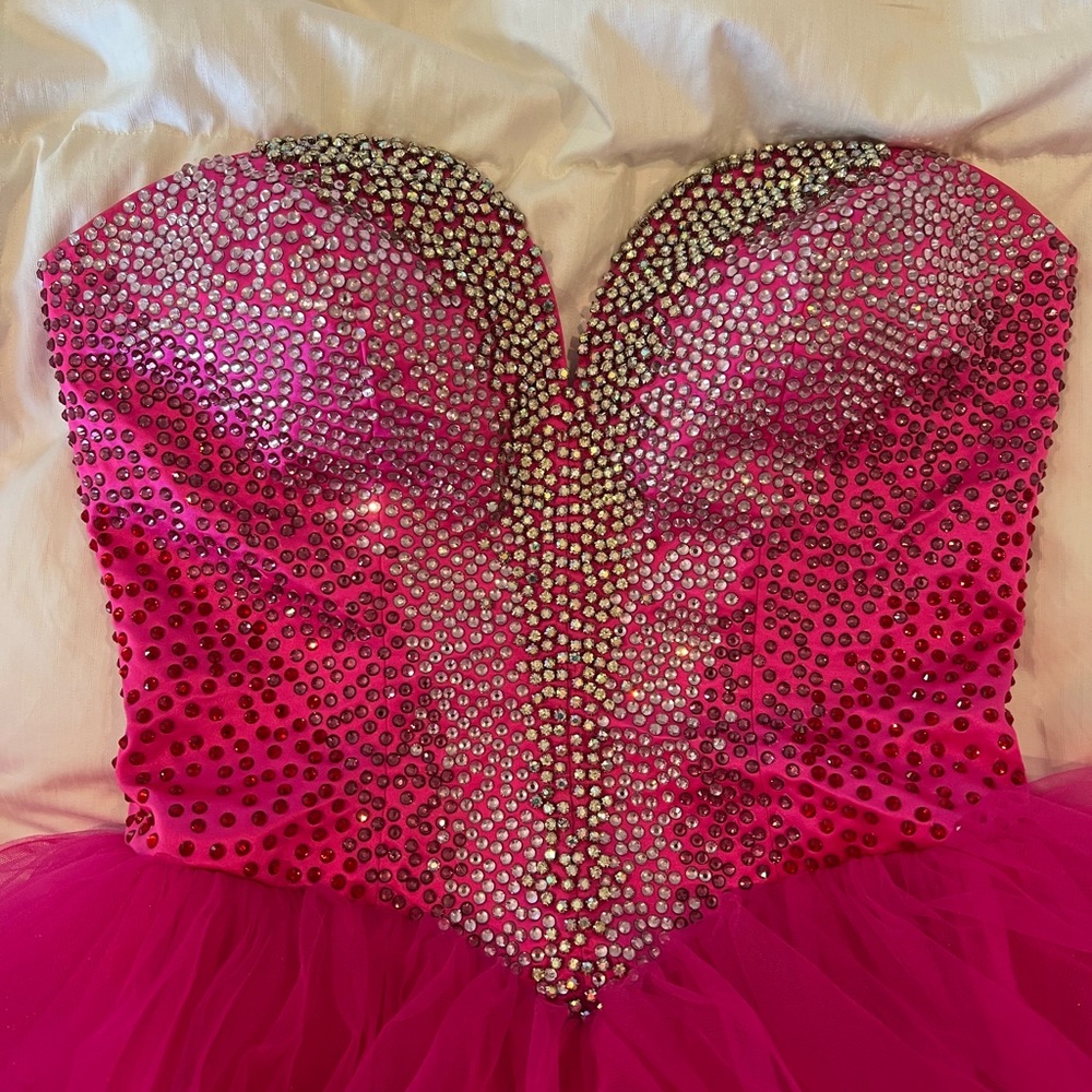 Sherri Hill rhinestone and tulle bustier dress - Picture 4 of 12